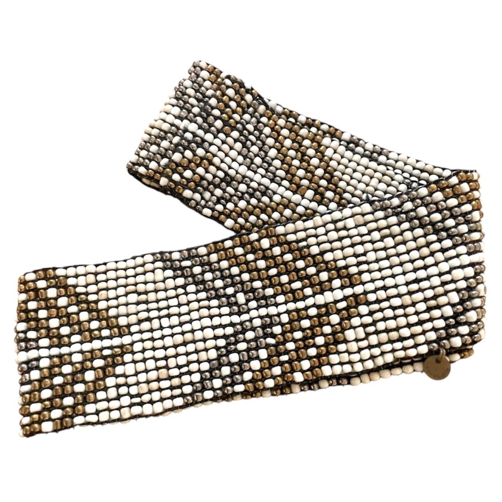 NWOT Anthropologie x Cocobelle Beaded Wide Waist Belt Boho Tribal Arrow Pattern